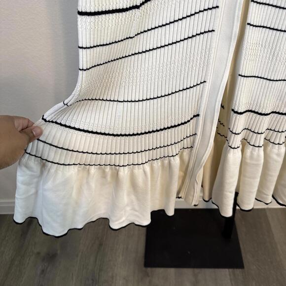 Sandro Striped Knit Maxi Dress w/ Ruffle Hem & Wrists Snap Buttons (Sz:44/ $490) - Picture 7 of 15